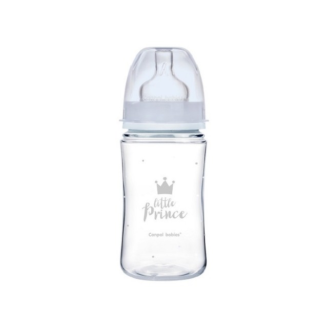 CANPOL BABY WIDE NECK BOTTLE - ROYAL BABY BLUE 240ML